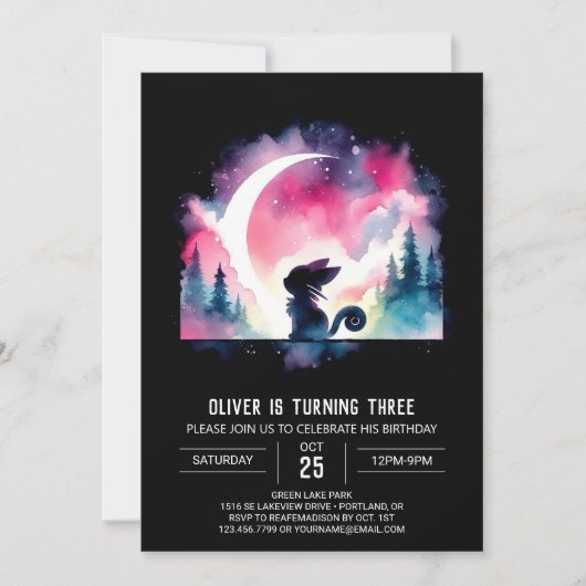 Invitation Whimsical Fun Chat Anniversaire (Devant)