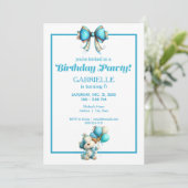 Invitation Whimsical Fun Teal Birthday  (Debout devant)