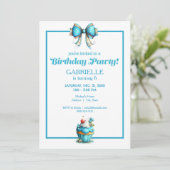 Invitation Whimsical Fun Teal Birthday (Debout devant)