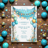 Invitation Whimsical Fun Teal Birthday 