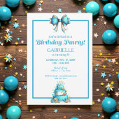 Invitation Whimsical Fun Teal Birthday 