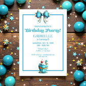Invitation Whimsical Fun Teal Birthday 