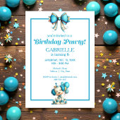 Invitation Whimsical Fun Teal Birthday 
