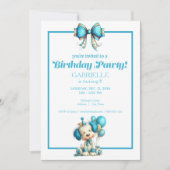 Invitation Whimsical Fun Teal Birthday  (Devant)