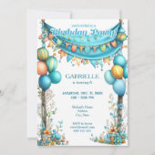 Invitation Whimsical Fun Teal Birthday  (Devant)