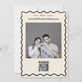 Invitation Whimsical Funky Main tiré Mariage de gâteau photo (Dos)