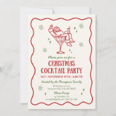 Invitation Whimsical Funny Père Noël Christmas Cocktail Party (Devant)