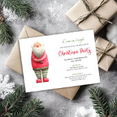 Invitation Whimsical Funny Pink Santa Christmas Party Invite