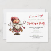 Invitation Whimsical Funny Santa Watercolor Holiday Invites (Devant)