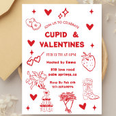 Invitation Whimsical Galentines Cupid & Galentine's Party