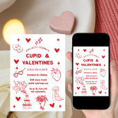 Invitation Whimsical Galentines Cupid & Galentine's Party