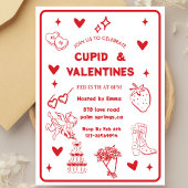 Invitation Whimsical Galentines Cupid & Galentine's Party
