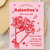Invitation Whimsical Galentines Valentines girls  Party