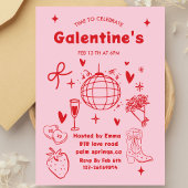Invitation Whimsical Galentines Valentines girls  Party