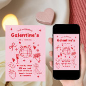 Invitation Whimsical Galentines Valentines girls  Party