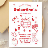 Invitation Whimsical Galentines Valentines girls  Party