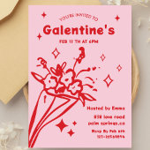 Invitation Whimsical Galentines Valentines girls Party