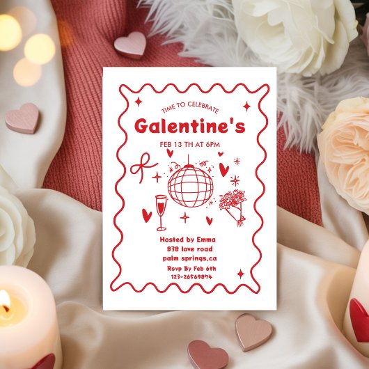Invitation Whimsical Galentines Valentines girls Party