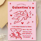 Invitation Whimsical Galentines Valentines girls Party