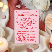 Invitation Whimsical Galentines Valentines girls Party