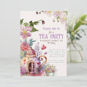 Invitation Whimsical Garden Fairytale Tea Party (Debout devant)