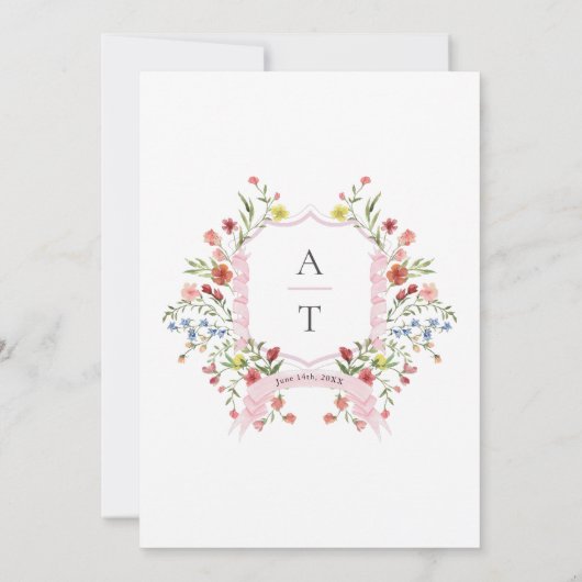 Invitation Whimsical Garden Fleur sauvage Mariage classique (Dos)