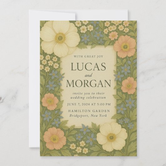 Invitation Whimsical Garden Wedding (Devant)
