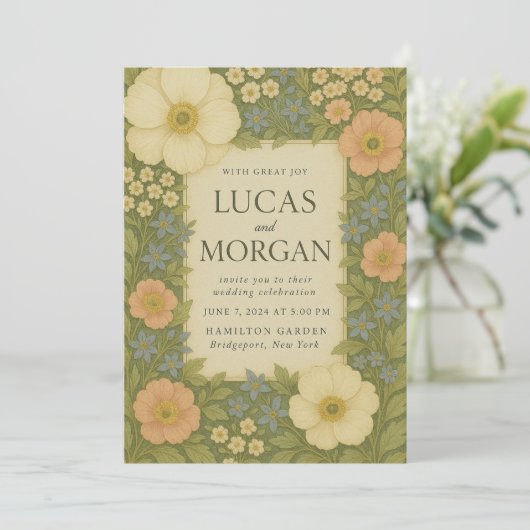 Invitation Whimsical Garden Wedding (Debout devant)