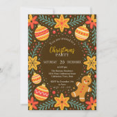 Invitation Whimsical Gingerbread Homme et ornements Noël (Devant)