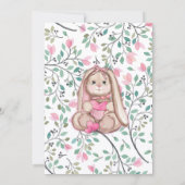 Invitation Whimsical Girl Bunny Baby shower floral (Dos)