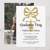 Invitation Whimsical Gold Black Doodle Graduation Tassel (Devant / Derrière)