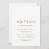 Invitation Whimsical Gold Calligraphie Mariage Brunch (Devant / Derrière)