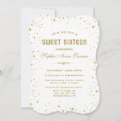 Invitation Whimsical Gold Starry Night Sweet 16 (Devant)