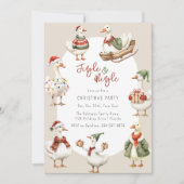 Invitation Whimsical Goose Christmas Party (Devant)