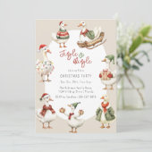 Invitation Whimsical Goose Christmas Party (Debout devant)
