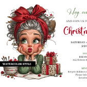 Invitation Whimsical Grandma Holiday Cartoon Event Invite