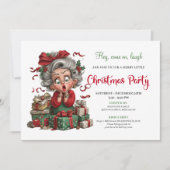 Invitation Whimsical Granny Holiday Cheer Xmas Party Invite (Devant)