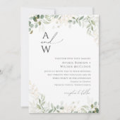 Invitation Whimsical Green et Mariage de Monogramme Or (Devant)