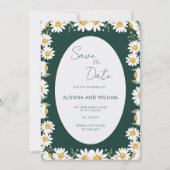 Invitation Whimsical Green Floral Border Save The Date (Devant)