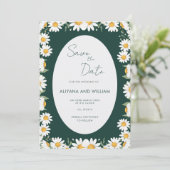 Invitation Whimsical Green Floral Border Save The Date (Debout devant)