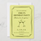 Invitation Whimsical Green Funky Cheers Bières 30 e anniversa (Devant)