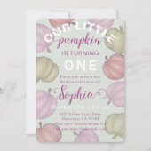 Invitation Whimsical Green Pumpkins & Photo Birthday (Devant)