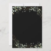Invitation Whimsical Greenery Mariage Monogramme noir et or (Dos)