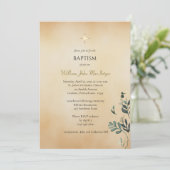 Invitation Whimsical Greenery Parchment Orthodox Baptism (Debout devant)