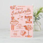 Invitation Whimsical Hand Draktail Bachelorette Party (Debout devant)