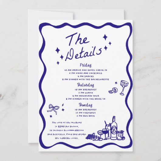 Invitation Whimsical Hand Draktail Bachelorette Party (Dos)