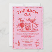 Invitation Whimsical Hand Draktail Bachelorette Week-end (Devant)