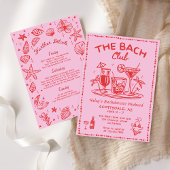 Invitation Whimsical Hand Draktail Bachelorette Week-end