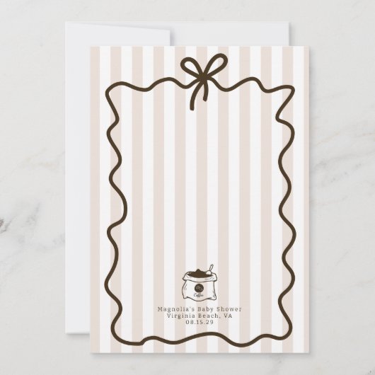 Invitation Whimsical Hand Drawn Baby est Brassage Baby shower (Dos)