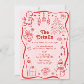 Invitation Whimsical Hand Drawn Christmas Party (Dos)